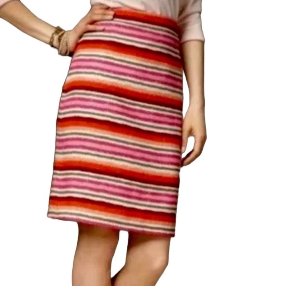 Talbots Linen Blend Striped Skirt